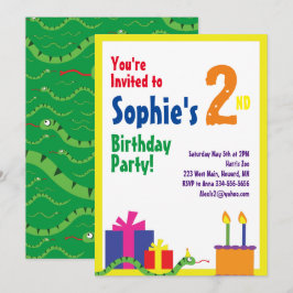 Snake Animal Barn Födelsedagsfest inbjudan