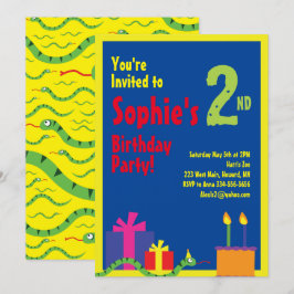 Snake Animal Barn Födelsedagsfest inbjudan