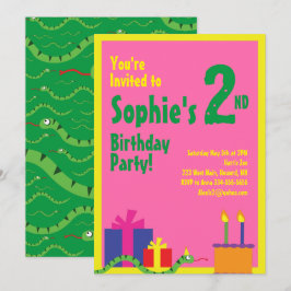 Snake Animal Barn Födelsedagsfest inbjudan