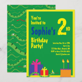 Snake Animal Barn Födelsedagsfest inbjudan