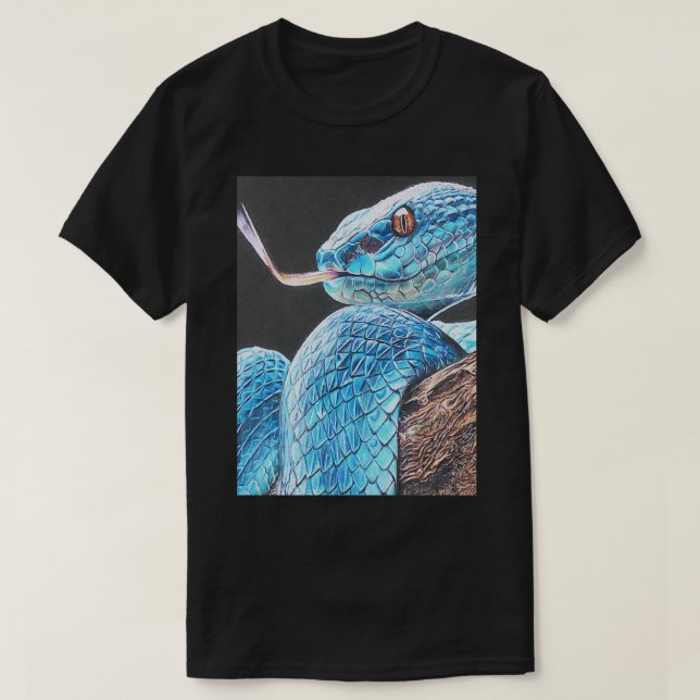 Snake Art Bevacker Viper Teckning T Shirt (Design framsida)
