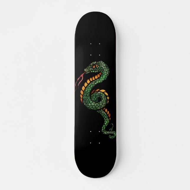 Snake Art Snakes Mini Skateboard Bräda 18,5 Cm (Framsida)