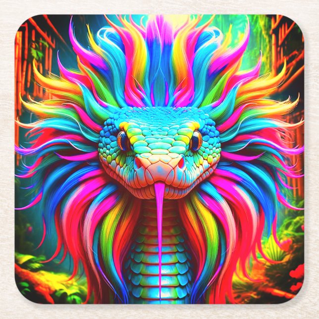 Snake Art Underlägg Papper Kvadrat (Framsidan)