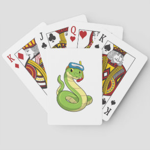 Snake as Diver med Snorkel Casinokort