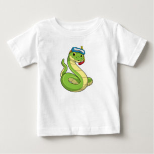 Snake as Diver med Snorkel T Shirt