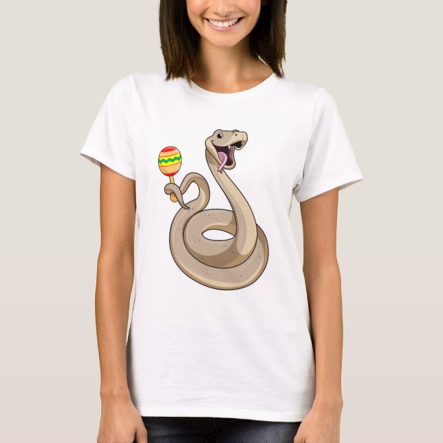 Snake as Musician med Maracas T Shirt (Framsida)