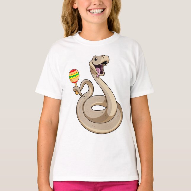 Snake as Musician med Maracas T Shirt (Framsida)