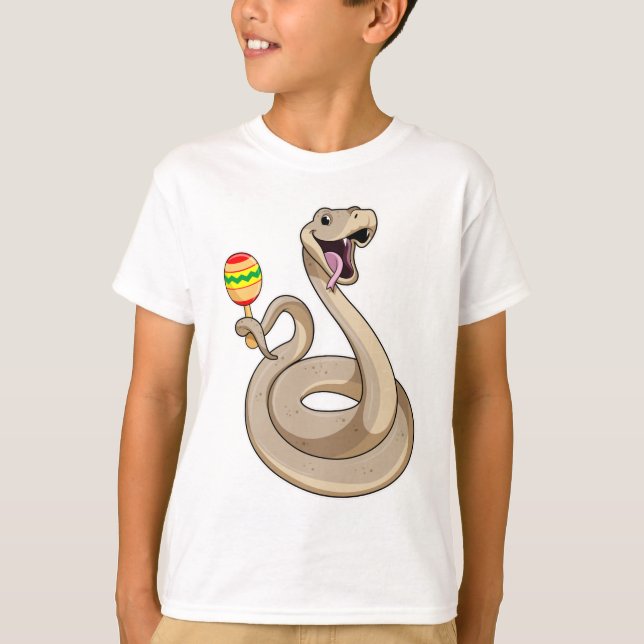 Snake as Musician med Maracas T Shirt (Framsida)