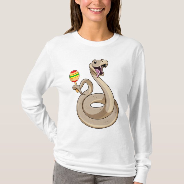 Snake as Musician med Maracas T Shirt (Framsida)