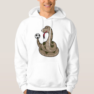 Snake as som fotbollsspelare med fotboll hoodie