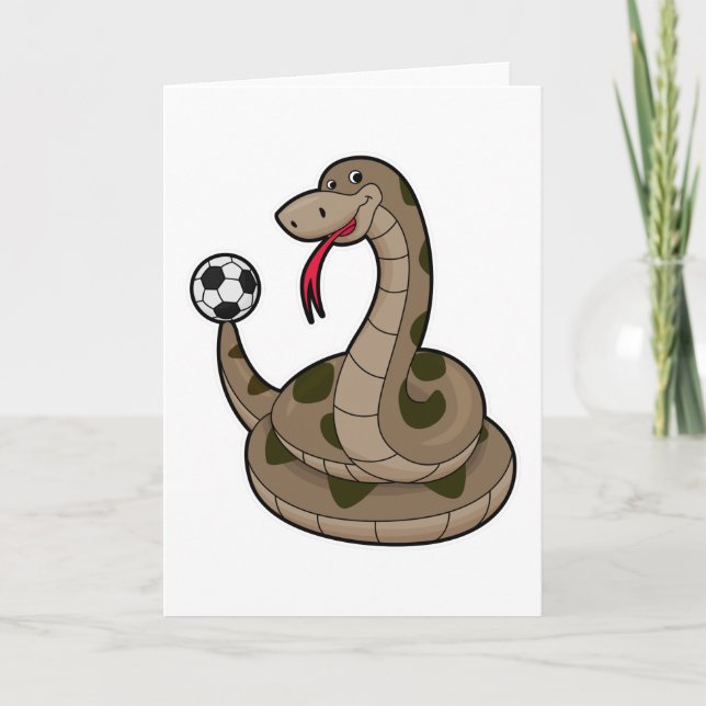 Snake as som fotbollsspelare med fotboll kort (Framsida)