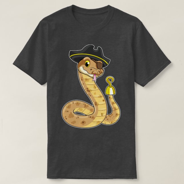Snake as som Öga-plåster i Pirat Krok T Shirt (Design framsida)