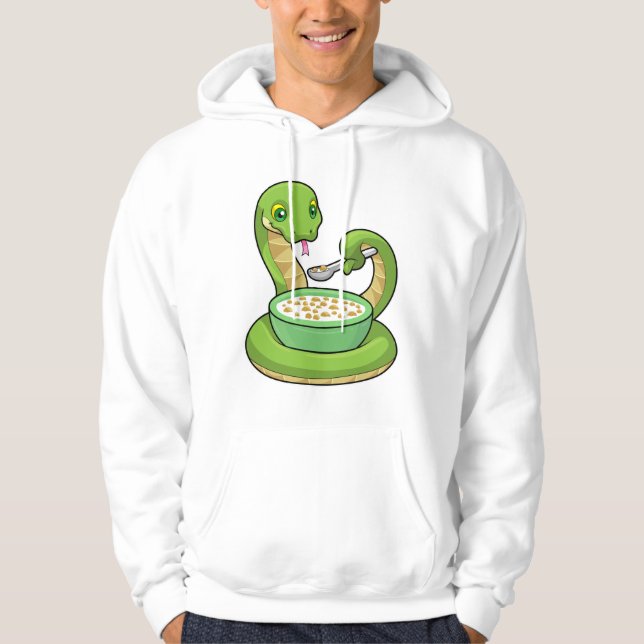 Snake at Eating with Muesli Hoodie (Framsida)