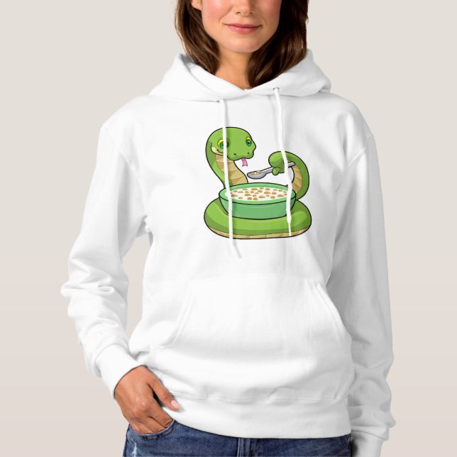 Snake at Eating with Muesli T Shirt (Framsida)