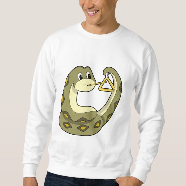 Snake at Music with Triangle.PNG Lång Ärmad Tröja (Framsida)
