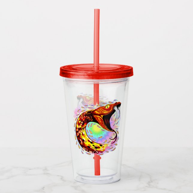 Snake Attack Psychedelic Surreal Art Take Away Mugg (Framsida)