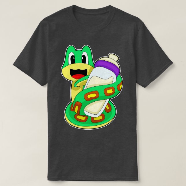 Snake Baby flaska Mjölk T Shirt (Design framsida)