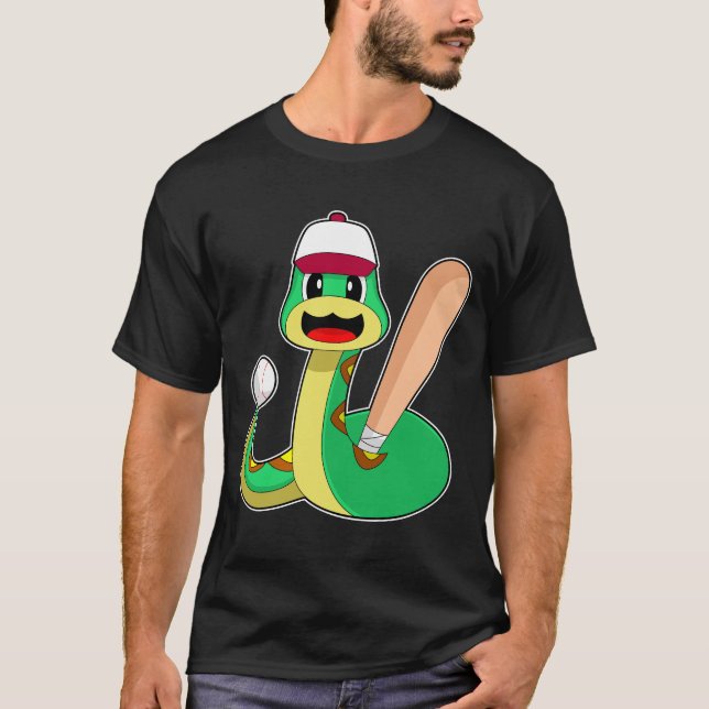 Snake Baseball Baseball fladdermus Sports T Shirt (Framsida)