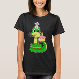 Snake Birthday Cake Candle T Shirt