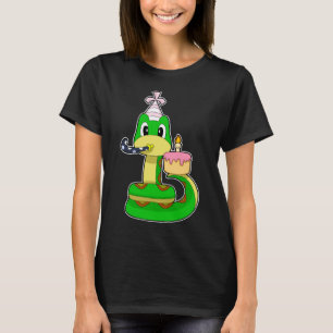 Snake Birthday Cake Candle T Shirt