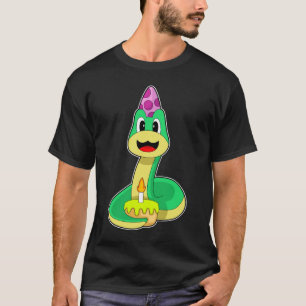 Snake Birthday Candle Cake T Shirt