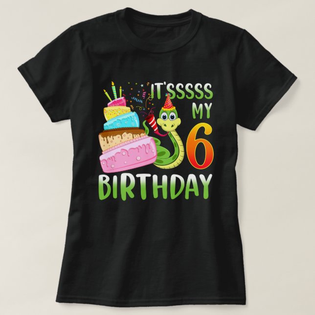 Snake Birthday Party Kids 6th Reptile Supplies Dec T Shirt (Design framsida)