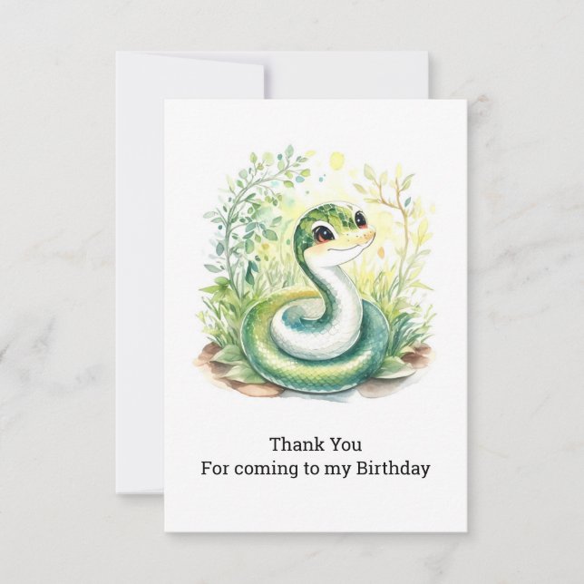 Snake Birthday Tack Kort (Framsida)