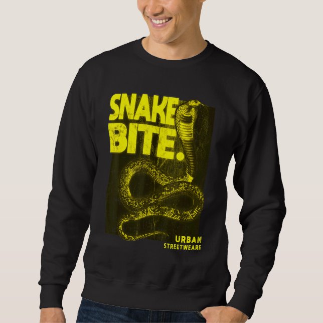 Snake Bita Urban Streetwear 3 Lång Ärmad Tröja (Framsida)