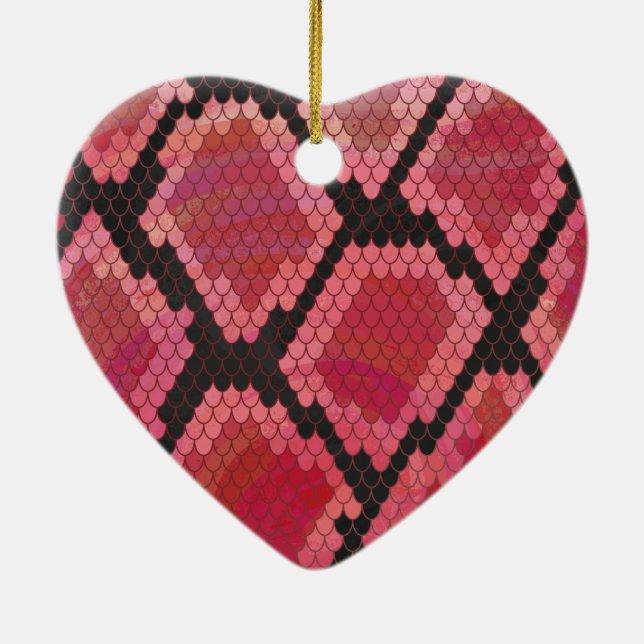 Snake Black and Red Print Julgransprydnad Keramik (Baksidan)