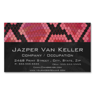 Snake Black and Red Print Magnetiska Visitkort