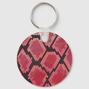 Snake Black and Red Print Nyckelring