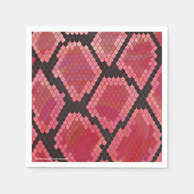 Snake Black and Red Print Pappersservett (Framsidan)