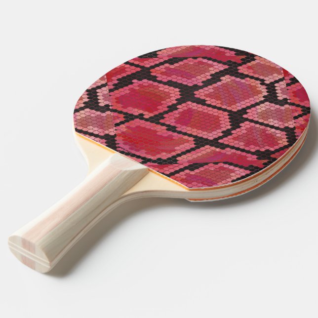 Snake Black and Red Print Pingisracket (Frontvinkel)