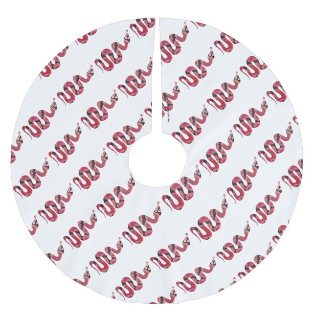 Snake Black och Red Silhouette Julgransmatta Borstad Polyester (Framsidan)