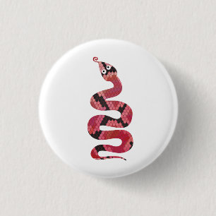 Snake Black och Red Silhouette Knapp
