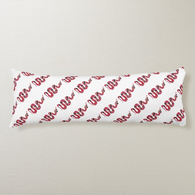 Snake Black och Red Silhouette Kroppskudde (Framsidan)