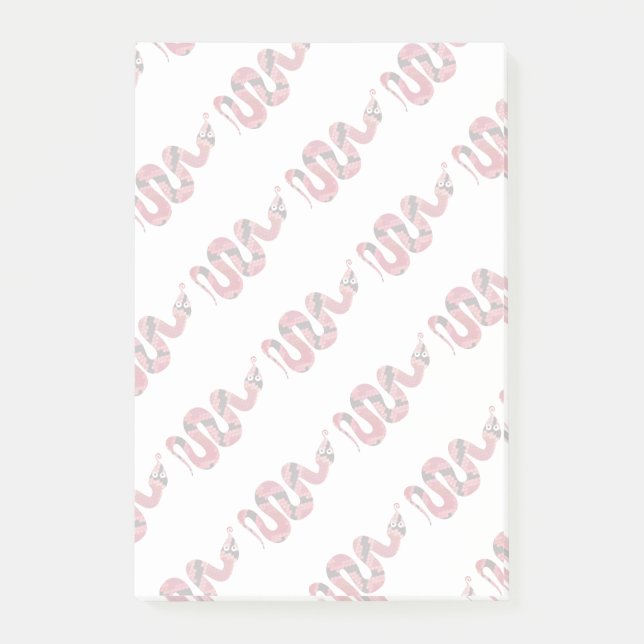 Snake Black och Red Silhouette Post-it Block (Framsida)