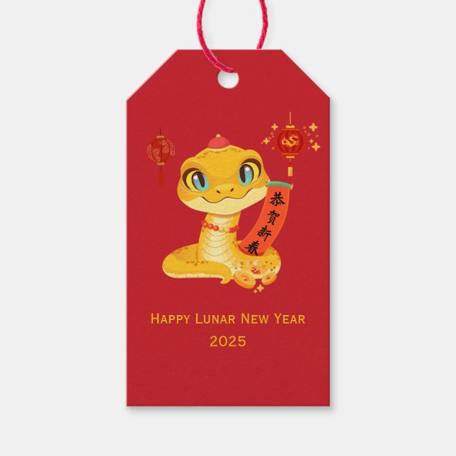 "Snake-blake-Tecknad-registrering, Lycka till & Ri Presentetikett (Framsidan)