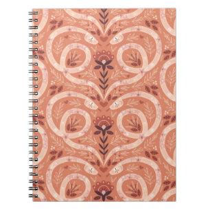 Snake-Blommigt: Symmetrisk Vintage Anteckningsbok