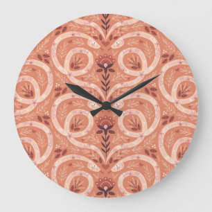 Snake-Blommigt: Symmetrisk Vintage Stor Klocka