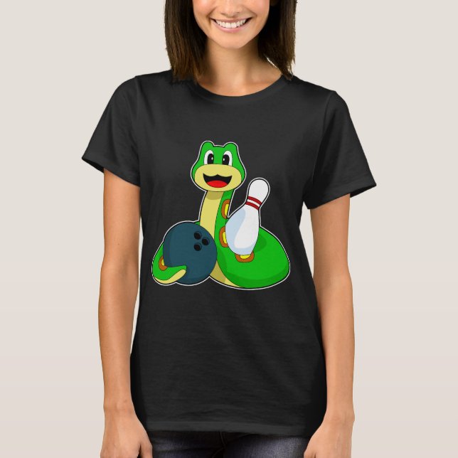 Snake Bowling Bowling ball T Shirt (Framsida)