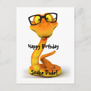 Snake Boy Cute China Zodiac-tecken Vykort