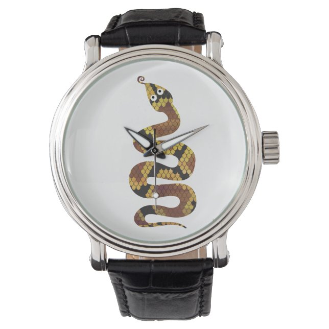 Snake Brown och Guld Silhouette Armbandsur (Framsida)