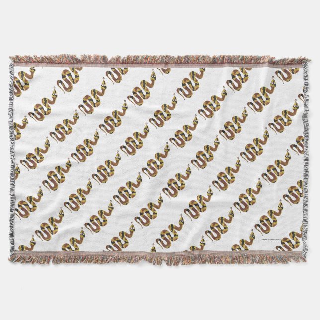 Snake Brown och Guld Silhouette Filt (Framsidan)