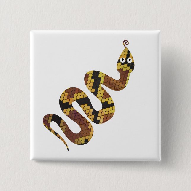 Snake Brown och Guld Silhouette Knapp (Framsida)
