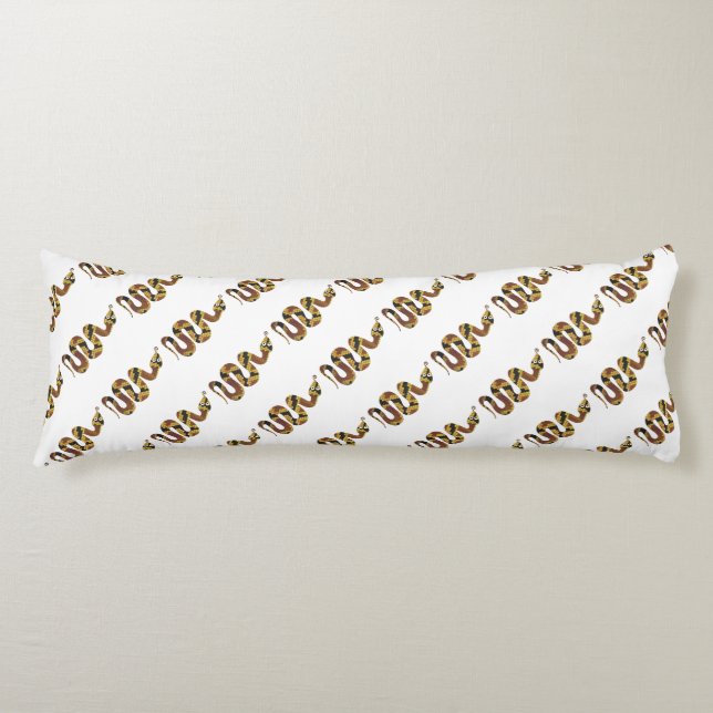 Snake Brown och Guld Silhouette Kroppskudde (Framsidan)