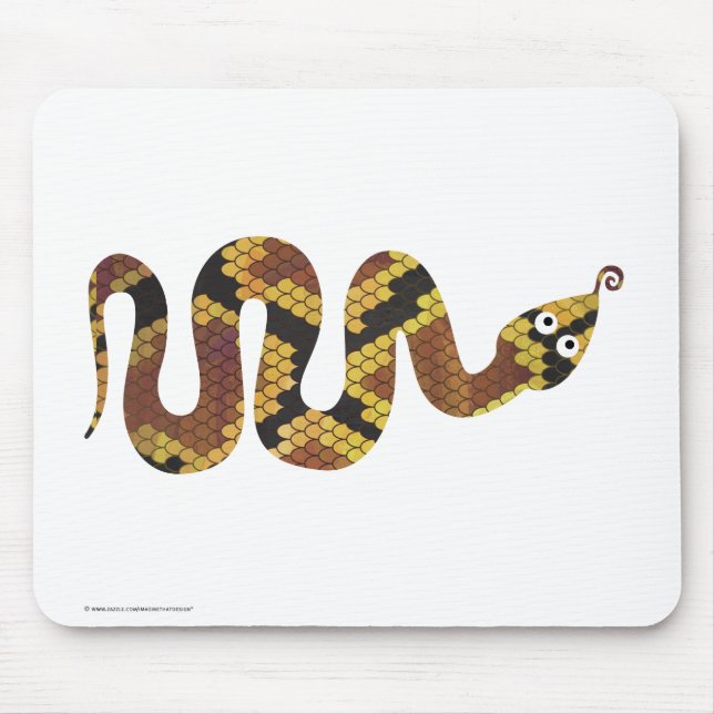 Snake Brown och Guld Silhouette Musmatta (Framsidan)