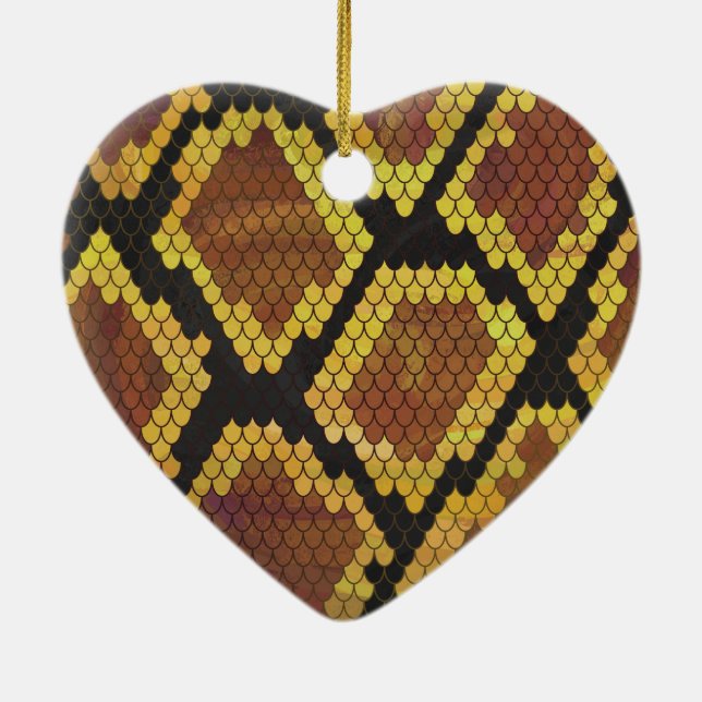Snake Brown och Guld Skriv ut Julgransprydnad Keramik (Baksidan)
