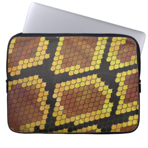 Snake Brown och Guld Skriv ut Laptop Sleeve