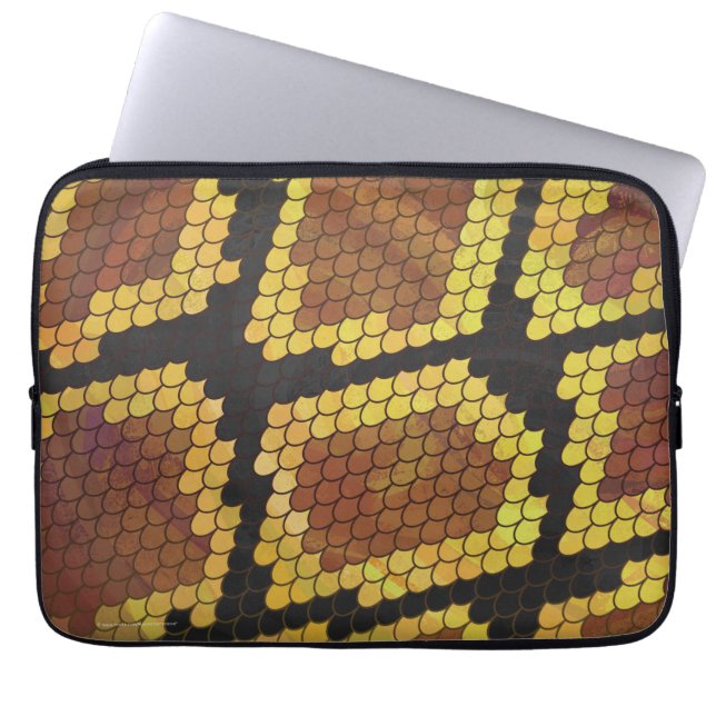 Snake Brown och Guld Skriv ut Laptop Sleeve (Framsidan)